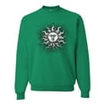 thumbnail image 1 of Wild Bobby Radiating Sun Puff Print Fashion Unisex Crewneck Sweatshirt, Kelly, Large, 1 of 6