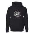 thumbnail image 1 of Wild Bobby Radiating Sun Puff Print Fashion Unisex Hoodie Sweatshirt, Black, Small, 1 of 6
