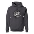 thumbnail image 1 of Wild Bobby Radiating Sun Puff Print Fashion Unisex Hoodie Sweatshirt, Charcoal, Small, 1 of 6