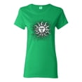 thumbnail image 1 of Wild Bobby Radiating Sun Puff Print Fashion Womens Graphic Tee, Kelly, X-Large, 1 of 6