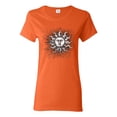 thumbnail image 1 of Wild Bobby Radiating Sun Puff Print Fashion Womens Graphic Tee, Orange, XX-Large, 1 of 6