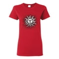 thumbnail image 1 of Wild Bobby Radiating Sun Puff Print Fashion Womens Graphic Tee, Red, X-Large, 1 of 6