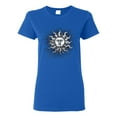 thumbnail image 1 of Wild Bobby Radiating Sun Puff Print Fashion Womens Graphic Tee, Royal, Small, 1 of 6