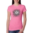 thumbnail image 1 of Wild Bobby Radiating Sun Puff Print Fashion Womens Slim Fit Junior Tee, Hot Pink, Medium, 1 of 6