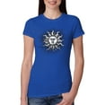 thumbnail image 1 of Wild Bobby Radiating Sun Puff Print Fashion Womens Slim Fit Junior Tee, Royal, Large, 1 of 6