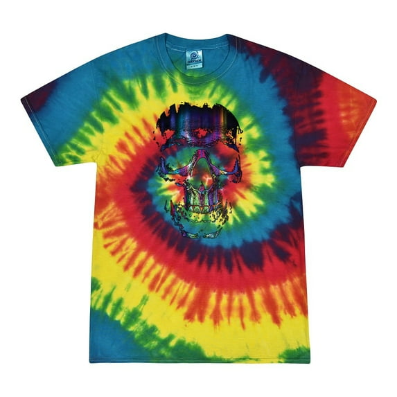 Wild Bobby, Rainbow Colored Skull in the Shadows, Pop Culture, Tie-Dye Tees, Reactive Rainbow, Medium
