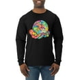 thumbnail image 1 of Wild Bobby Rainbow Painted I've Got The Whole World Dean Russo Design Inspirational/Christian Men Long Sleeve Shirt, Black, Small, 1 of 6