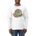 thumbnail image 1 of Wild Bobby Rainbow Painted I've Got The Whole World Dean Russo Design Inspirational/Christian Men Long Sleeve Shirt, White, XX-Large, 1 of 6