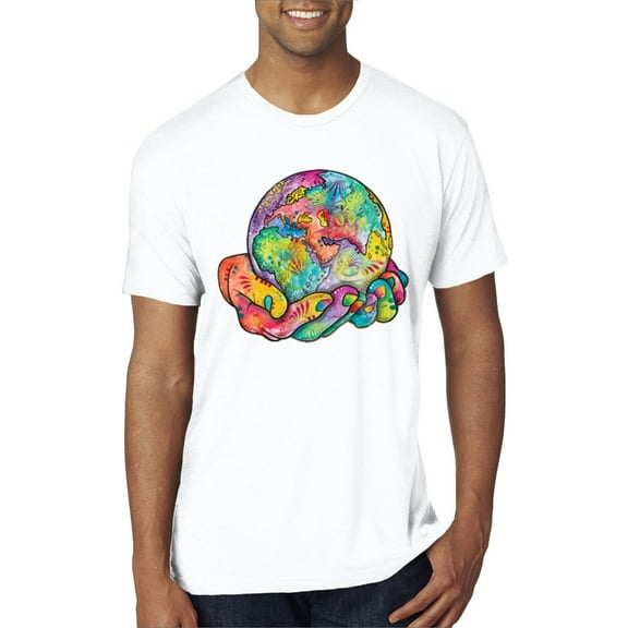 Wild Bobby Rainbow Painted I've Got The Whole World Dean Russo Design Inspirational/Christian Men Premium Tri Blend Tee, True White, Small