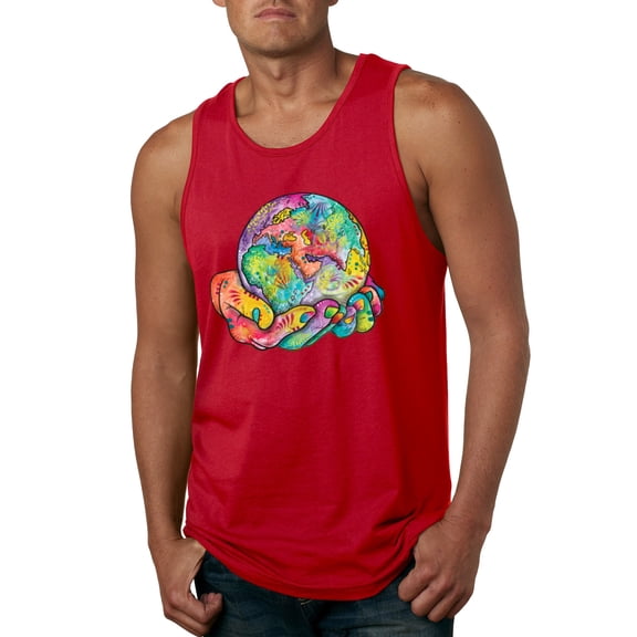 Wild Bobby Rainbow Painted I've Got The Whole World Dean Russo Design Inspirational/Christian Men Tank Top, Red, Small