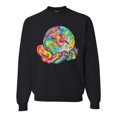 thumbnail image 1 of Wild Bobby Rainbow Painted I've Got The Whole World Dean Russo Design Inspirational/Christian Unisex Crewneck Sweatshirt, Black, 4X-Large, 1 of 6