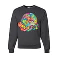 thumbnail image 1 of Wild Bobby Rainbow Painted I've Got The Whole World Dean Russo Design Inspirational/Christian Unisex Crewneck Sweatshirt, Heather Black, 3X-Large, 1 of 6