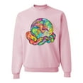 thumbnail image 1 of Wild Bobby Rainbow Painted I've Got The Whole World Dean Russo Design Inspirational/Christian Unisex Crewneck Sweatshirt, Light Pink, X-Large, 1 of 6