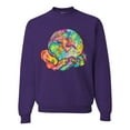 thumbnail image 1 of Wild Bobby Rainbow Painted I've Got The Whole World Dean Russo Design Inspirational/Christian Unisex Crewneck Sweatshirt, Purple, XX-Large, 1 of 6