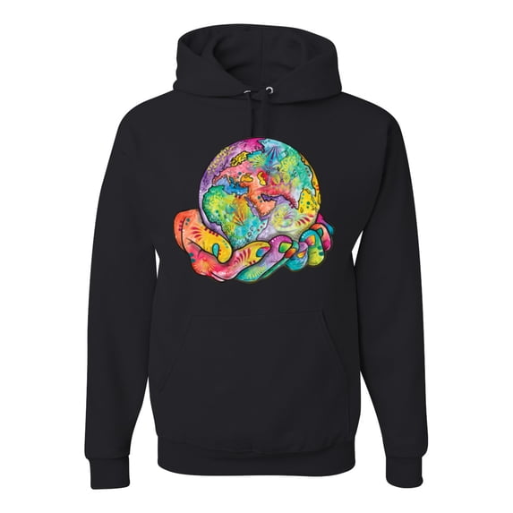 Wild Bobby Rainbow Painted I've Got The Whole World Dean Russo Design Inspirational/Christian Unisex Hoodie Sweatshirt, Black, Small