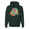 thumbnail image 1 of Wild Bobby Rainbow Painted I've Got The Whole World Dean Russo Design Inspirational/Christian Unisex Hoodie Sweatshirt, Forest Green, Large, 1 of 6
