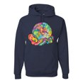 thumbnail image 1 of Wild Bobby Rainbow Painted I've Got The Whole World Dean Russo Design Inspirational/Christian Unisex Hoodie Sweatshirt, Navy, 3X-Large, 1 of 6