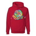 thumbnail image 1 of Wild Bobby Rainbow Painted I've Got The Whole World Dean Russo Design Inspirational/Christian Unisex Hoodie Sweatshirt, Red, Small, 1 of 6