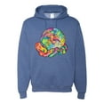 thumbnail image 1 of Wild Bobby Rainbow Painted I've Got The Whole World Dean Russo Design Inspirational/Christian Unisex Hoodie Sweatshirt, Vintage Heather Blue, X-Large, 1 of 6