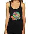 thumbnail image 1 of Wild Bobby Rainbow Painted I've Got The Whole World Dean Russo Design Inspirational/Christian Women Tri-Blend Racerback Tank Top, Vintage Black, Small, 1 of 6