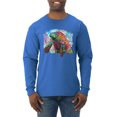 thumbnail image 1 of Wild Bobby Rainbow Painted Manatee Dean Russo Design Animal Lover Men Long Sleeve Shirt, Royal, X-Large, 1 of 6