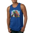 thumbnail image 1 of Wild Bobby Rainbow Painted Manatee Dean Russo Design Animal Lover Men Tank Top, Royal, Medium, 1 of 6