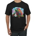 thumbnail image 1 of Wild Bobby Rainbow Painted Manatee Dean Russo Design Animal Lover Men Tee, Black, Small, 1 of 6