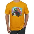 thumbnail image 1 of Wild Bobby Rainbow Painted Manatee Dean Russo Design Animal Lover Men Tee, Gold, 4X-Large, 1 of 6
