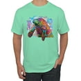 thumbnail image 1 of Wild Bobby Rainbow Painted Manatee Dean Russo Design Animal Lover Men Tee, Mint, 5X-Large, 1 of 6