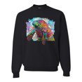 thumbnail image 1 of Wild Bobby Rainbow Painted Manatee Dean Russo Design Animal Lover Unisex Crewneck Sweatshirt, Black, Small, 1 of 6
