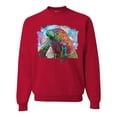thumbnail image 1 of Wild Bobby Rainbow Painted Manatee Dean Russo Design Animal Lover Unisex Crewneck Sweatshirt, Red, Large, 1 of 6