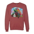 thumbnail image 1 of Wild Bobby Rainbow Painted Manatee Dean Russo Design Animal Lover Unisex Crewneck Sweatshirt, Vintage Heather Red, 3X-Large, 1 of 6