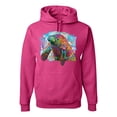 thumbnail image 1 of Wild Bobby Rainbow Painted Manatee Dean Russo Design Animal Lover Unisex Hoodie Sweatshirt, Fuschia, Medium, 1 of 6