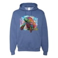 thumbnail image 1 of Wild Bobby Rainbow Painted Manatee Dean Russo Design Animal Lover Unisex Hoodie Sweatshirt, Vintage Heather Blue, Large, 1 of 6