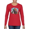thumbnail image 1 of Wild Bobby Rainbow Painted Manatee Dean Russo Design Animal Lover Women Graphic Long Sleeve Tee, Red, XX-Large, 1 of 6