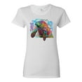 thumbnail image 1 of Wild Bobby Rainbow Painted Manatee Dean Russo Design Animal Lover Women Graphic Tee, White, X-Large, 1 of 6