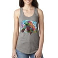 thumbnail image 1 of Wild Bobby Rainbow Painted Manatee Dean Russo Design Animal Lover Women Racerback Tank Top, Heather Grey, Medium, 1 of 6