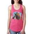 thumbnail image 1 of Wild Bobby Rainbow Painted Manatee Dean Russo Design Animal Lover Women Racerback Tank Top, Hot Pink, Large, 1 of 6