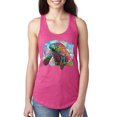 thumbnail image 1 of Wild Bobby Rainbow Painted Manatee Dean Russo Design Animal Lover Women Racerback Tank Top, Raspberry, X-Large, 1 of 6
