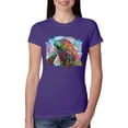 thumbnail image 1 of Wild Bobby Rainbow Painted Manatee Dean Russo Design Animal Lover Women Slim Fit Junior Tee, Purple Rush, Medium, 1 of 6