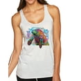thumbnail image 1 of Wild Bobby Rainbow Painted Manatee Dean Russo Design Animal Lover Women Tri-Blend Racerback Tank Top, Heather White, Medium, 1 of 6