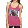 thumbnail image 1 of Wild Bobby Rainbow Painted Manatee Dean Russo Design Animal Lover Women Tri-Blend Racerback Tank Top, Vintage Pink, Large, 1 of 6