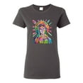thumbnail image 1 of Wild Bobby Rainbow Painted Mother Mary Dean Russo Design Inspirational/Christian Women Graphic Tee, Charcoal, XX-Large, 1 of 6