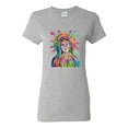 thumbnail image 1 of Wild Bobby Rainbow Painted Mother Mary Dean Russo Design Inspirational/Christian Women Graphic Tee, Heather Grey, X-Large, 1 of 6