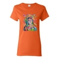 thumbnail image 1 of Wild Bobby Rainbow Painted Mother Mary Dean Russo Design Inspirational/Christian Women Graphic Tee, Orange, Large, 1 of 6