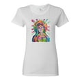 thumbnail image 1 of Wild Bobby Rainbow Painted Mother Mary Dean Russo Design Inspirational/Christian Women Graphic Tee, White, Large, 1 of 6