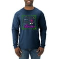 thumbnail image 1 of Wild Bobby, Raised On Sweet Tea & Jesus, Inspirational Christian, Men Long Sleeve Shirt, Vintage Heather Navy, Small, 1 of 5