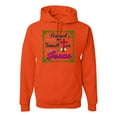 thumbnail image 1 of Wild Bobby, Raised On Sweet Tea & Jesus, Inspirational Christian, Unisex Graphic Hoodie Sweatshirt, Orange, Large, 1 of 5