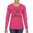 thumbnail image 1 of Wild Bobby, Raised On Sweet Tea & Jesus, Inspirational Christian, Women Graphic Long Sleeve Tee, Fuschia, Medium, 1 of 5