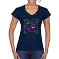 thumbnail image 1 of Wild Bobby, Raised On Sweet Tea & Jesus, Inspirational Christian, Women Standard V-Neck Tee, Navy, Medium, 1 of 5